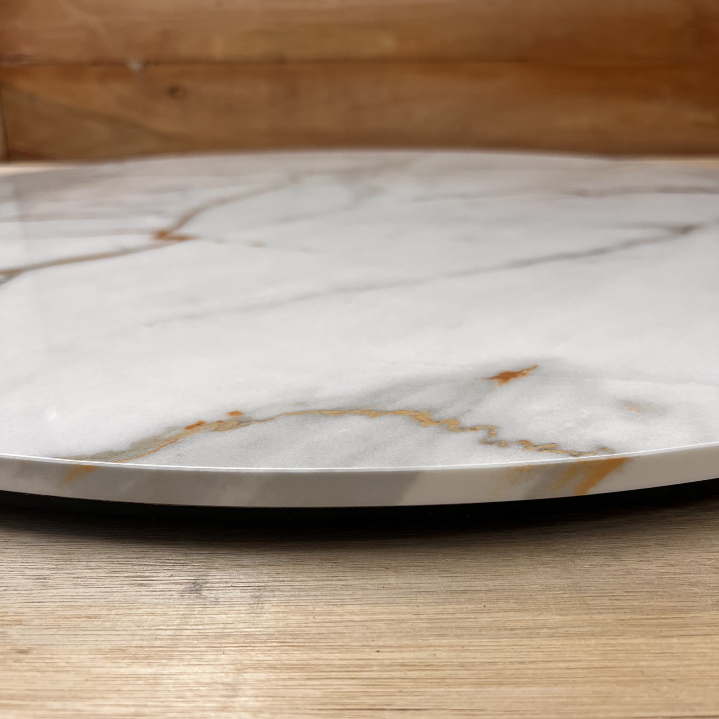 Round Stone Table Top - Calacatta Gold - Glossy Finish