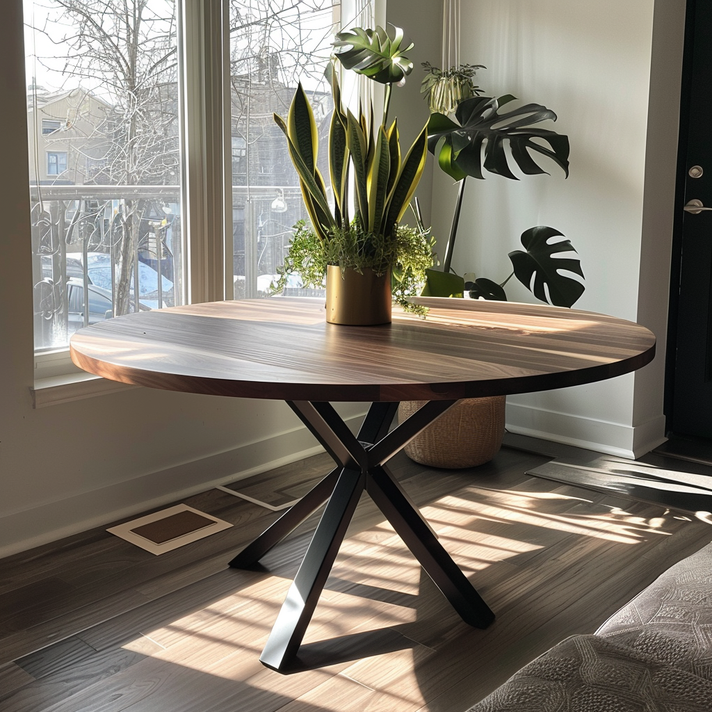 Custom Made Round Black Walnut Table Top