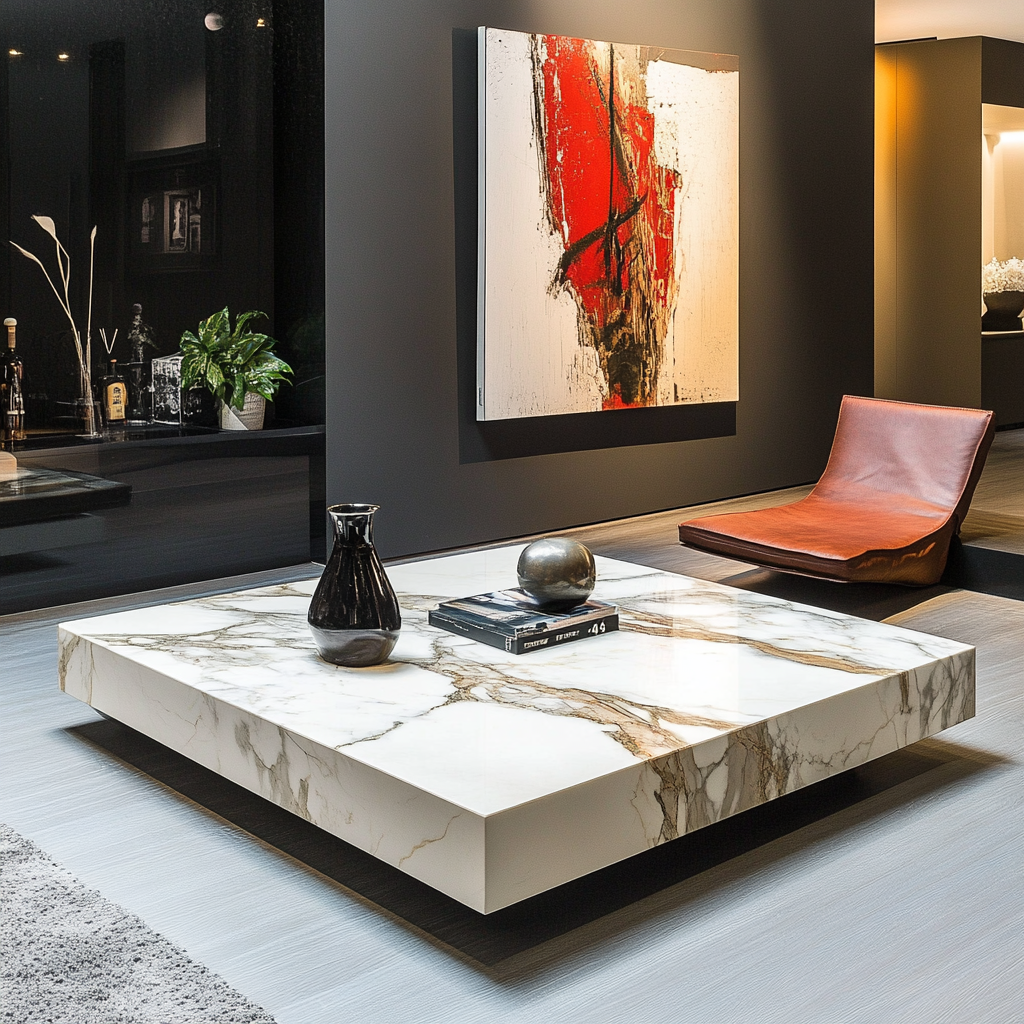 Flora Square Stone Coffee Table - Custom Made