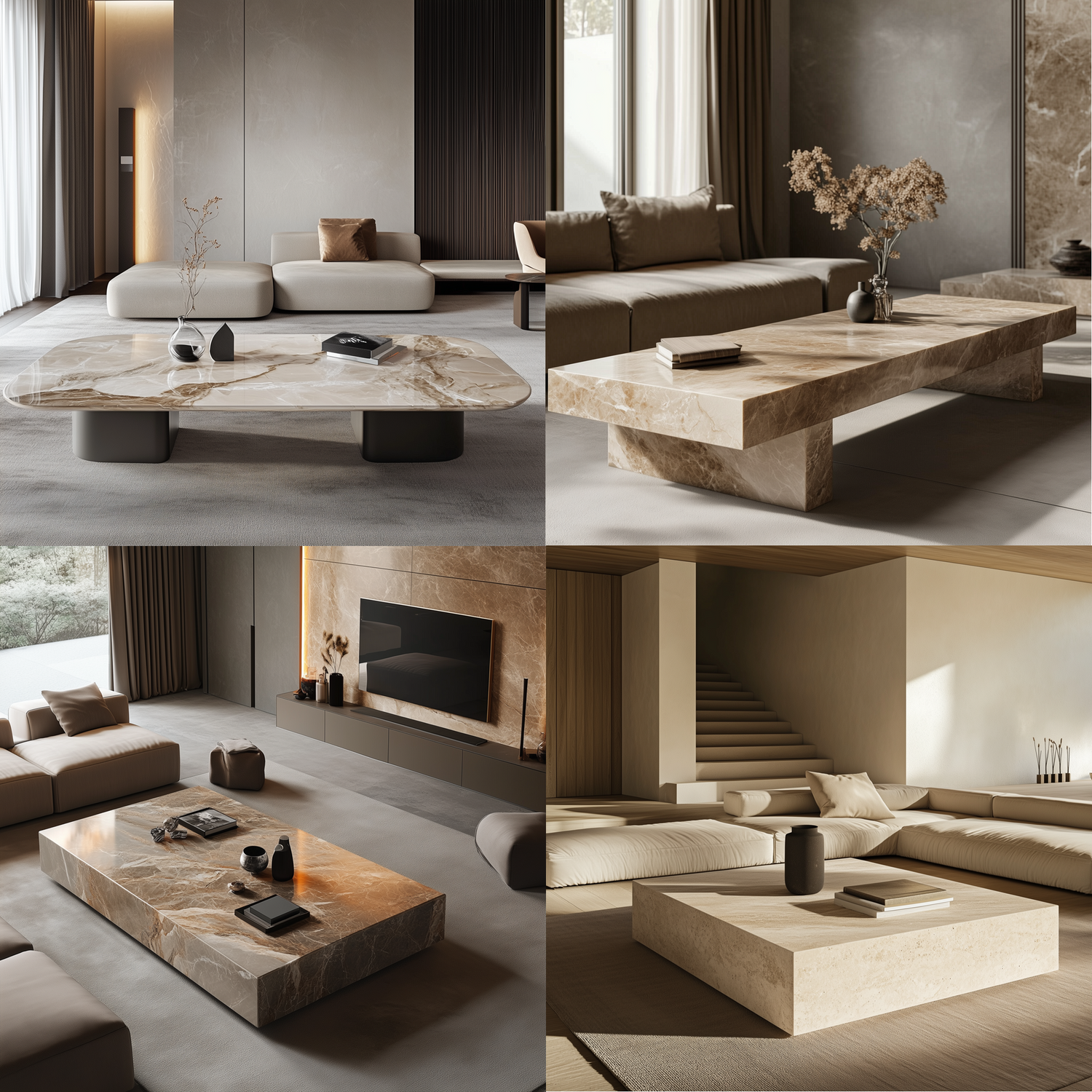 Custom Made Stone Coffee Tables