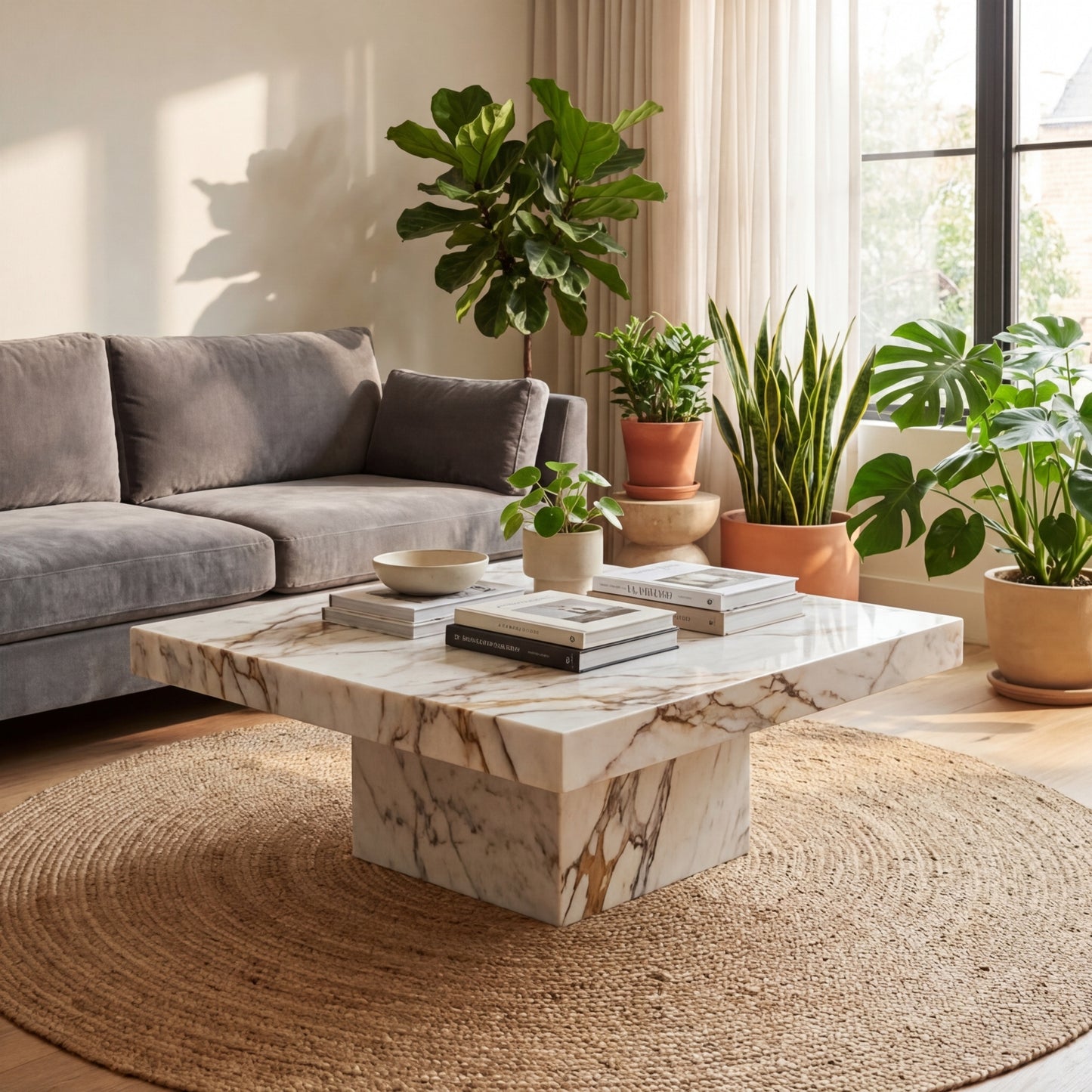 Daisy Square Stone Coffee Table