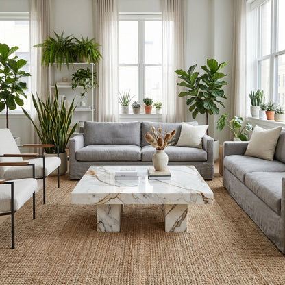 Begonia Square Stone Coffee Table