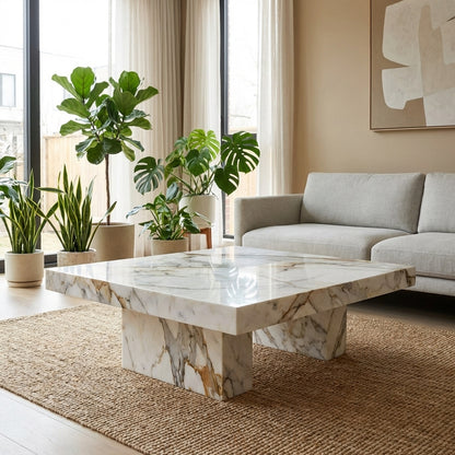 Begonia Square Stone Coffee Table