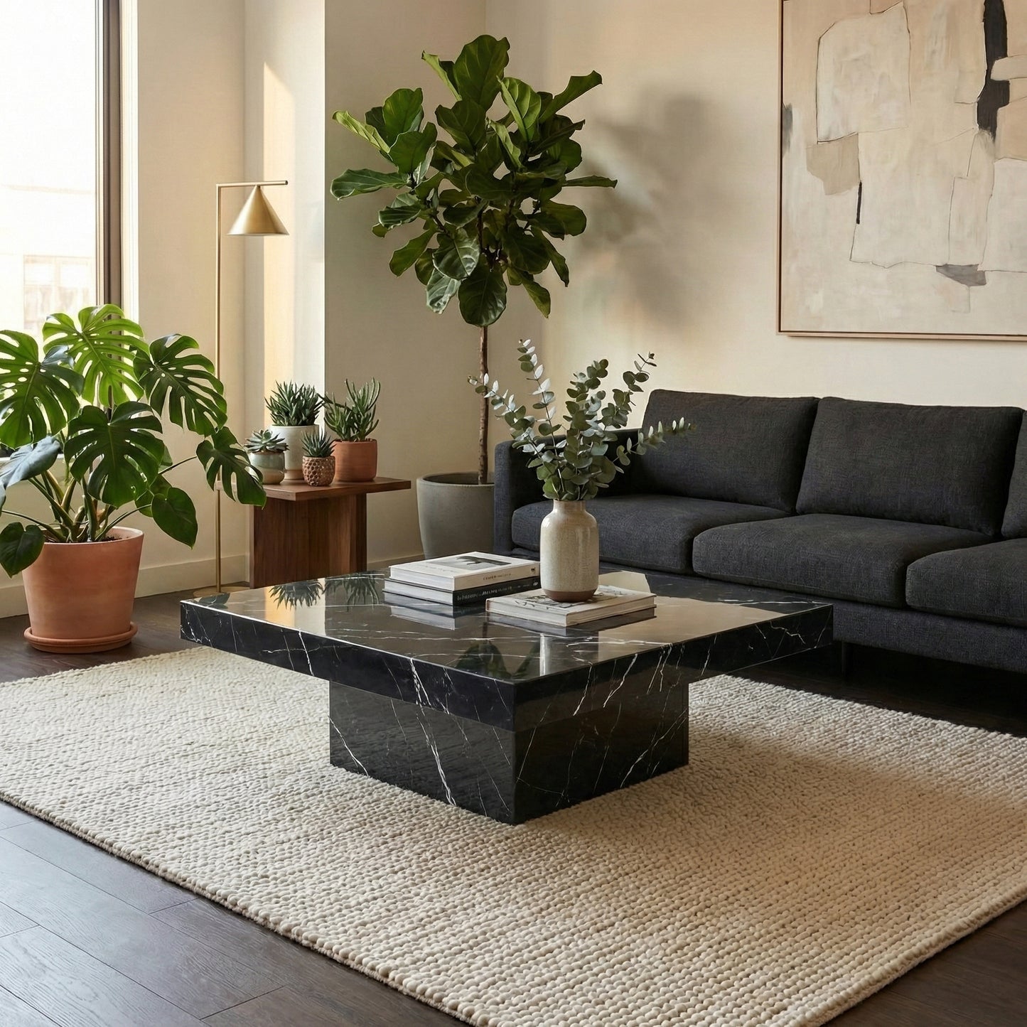 Daisy Square Stone Coffee Table