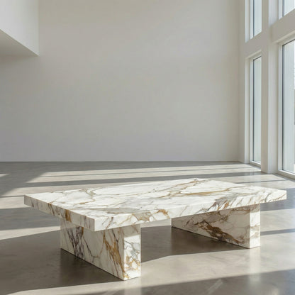 Lavender Rectangular Stone Coffee Table