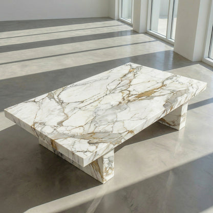 Lavender Rectangular Stone Coffee Table