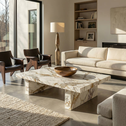 Lavender Rectangular Stone Coffee Table