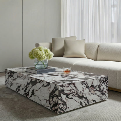 Peony Rectangular Stone Coffee Table