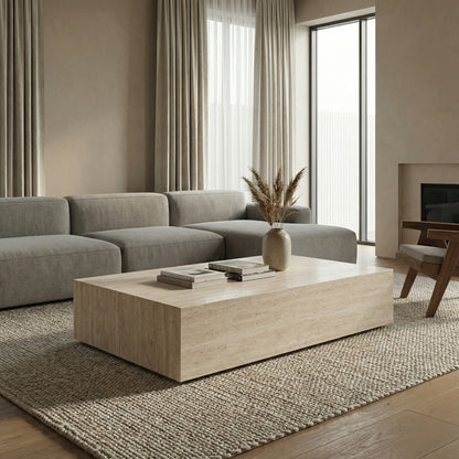 Peony Rectangular Stone Coffee Table