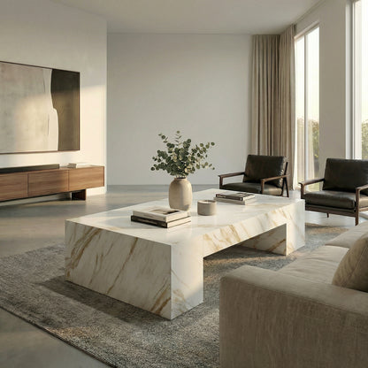 Dahila Rectangular Stone Coffee Table