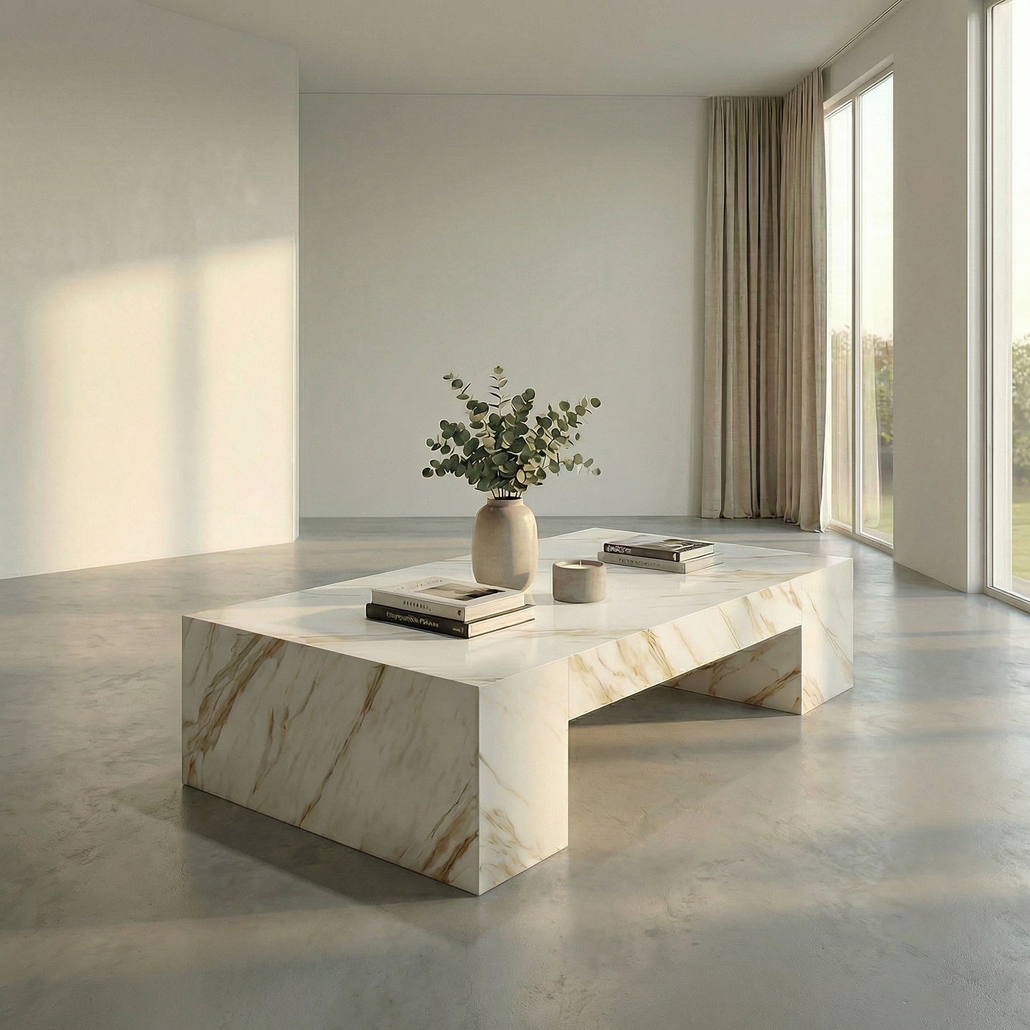 Dahila Rectangular Stone Coffee Table