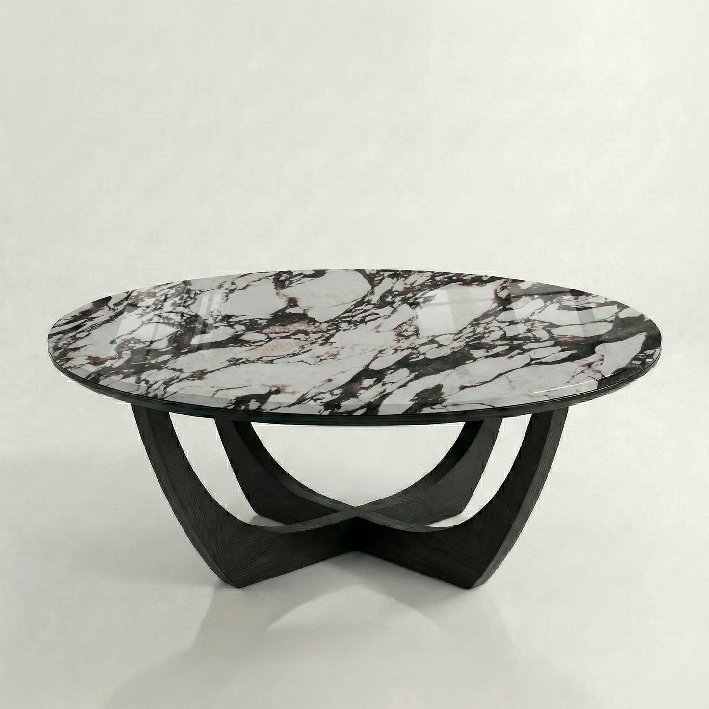 Iris Stone Coffee Table With Solid Wood Base