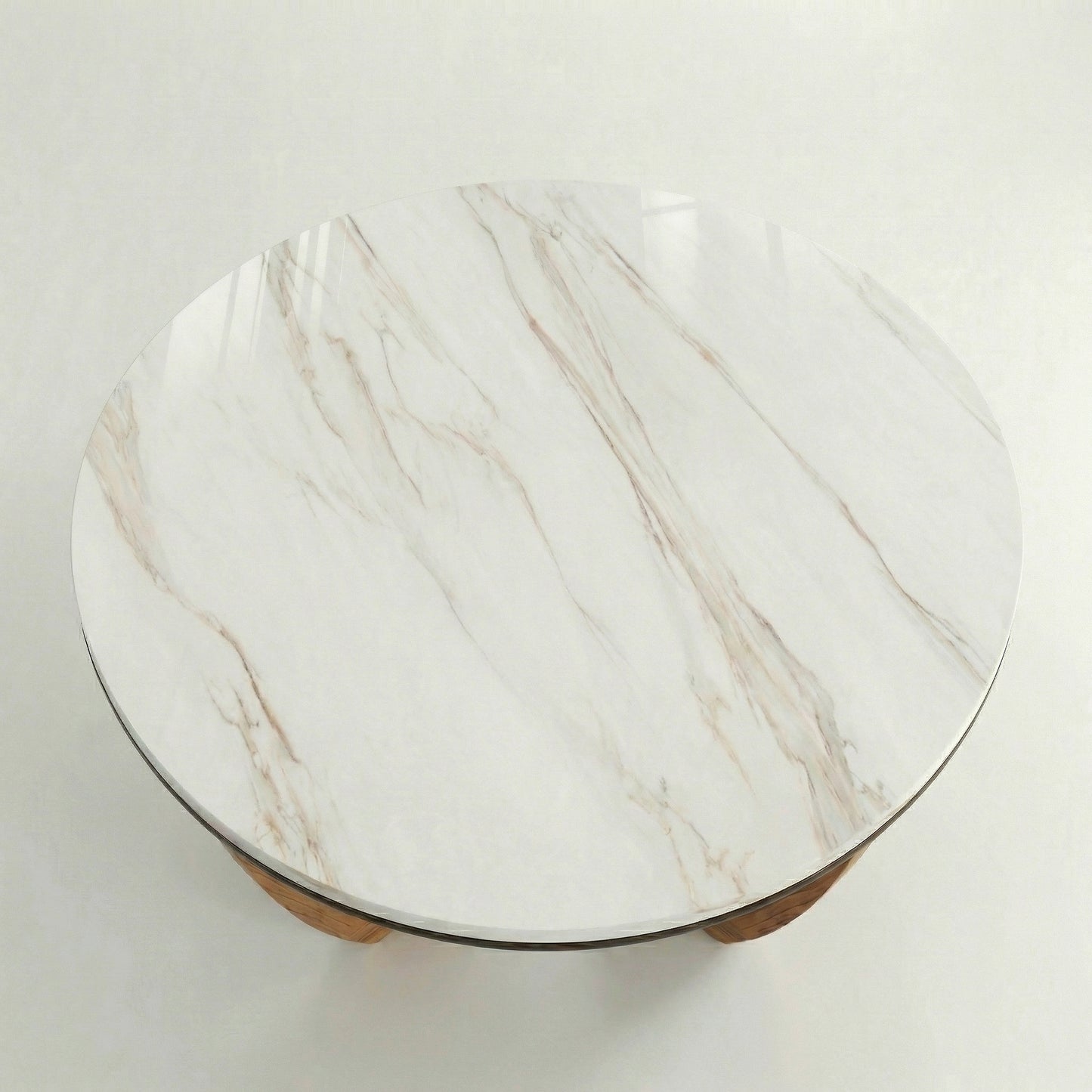 Iris Stone Coffee Table With Solid Wood Base
