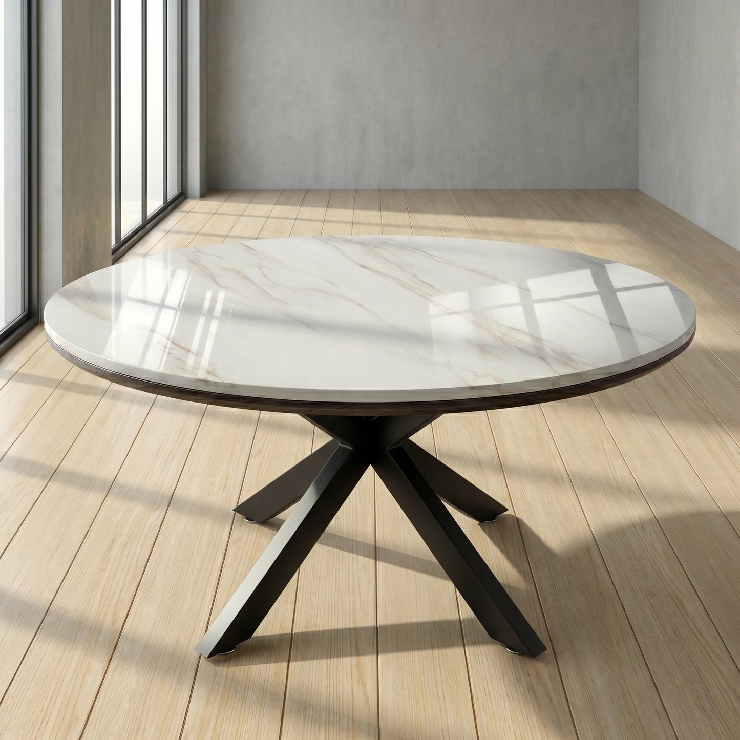 Orchid Stone Coffee Table With Metal Base
