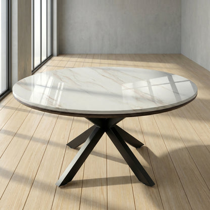 Orchid Stone Coffee Table With Metal Base