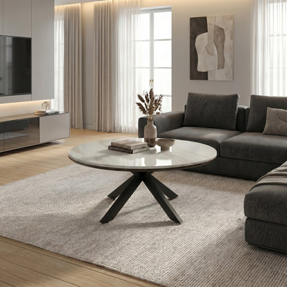 Orchid Stone Coffee Table With Metal Base