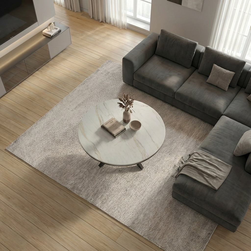 Orchid Stone Coffee Table With Metal Base