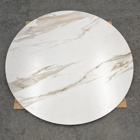 Round Stone Table Top - Calacatta Gold - Matte Finish