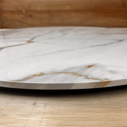 Round Stone Table Top - Calacatta Gold - Glossy Finish