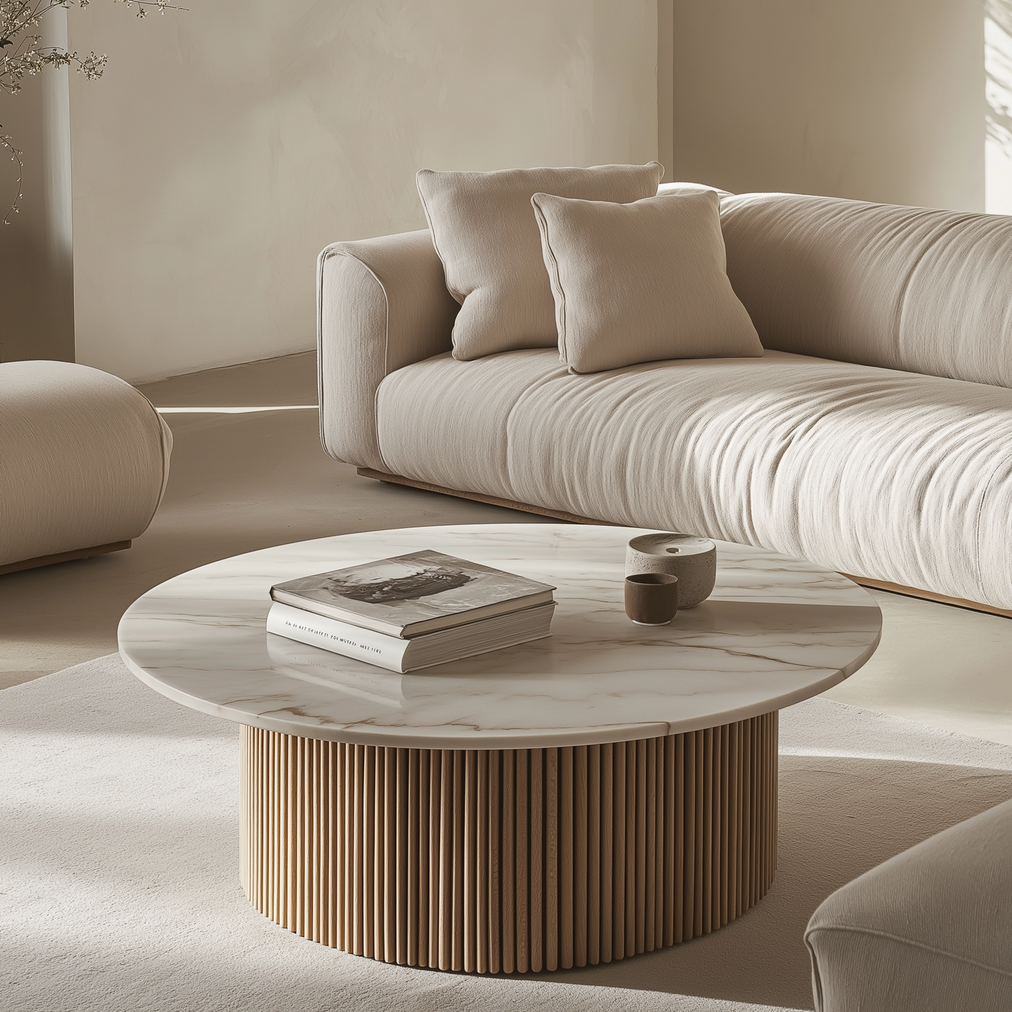 Clover Round Stone Coffee Table - Custom Made