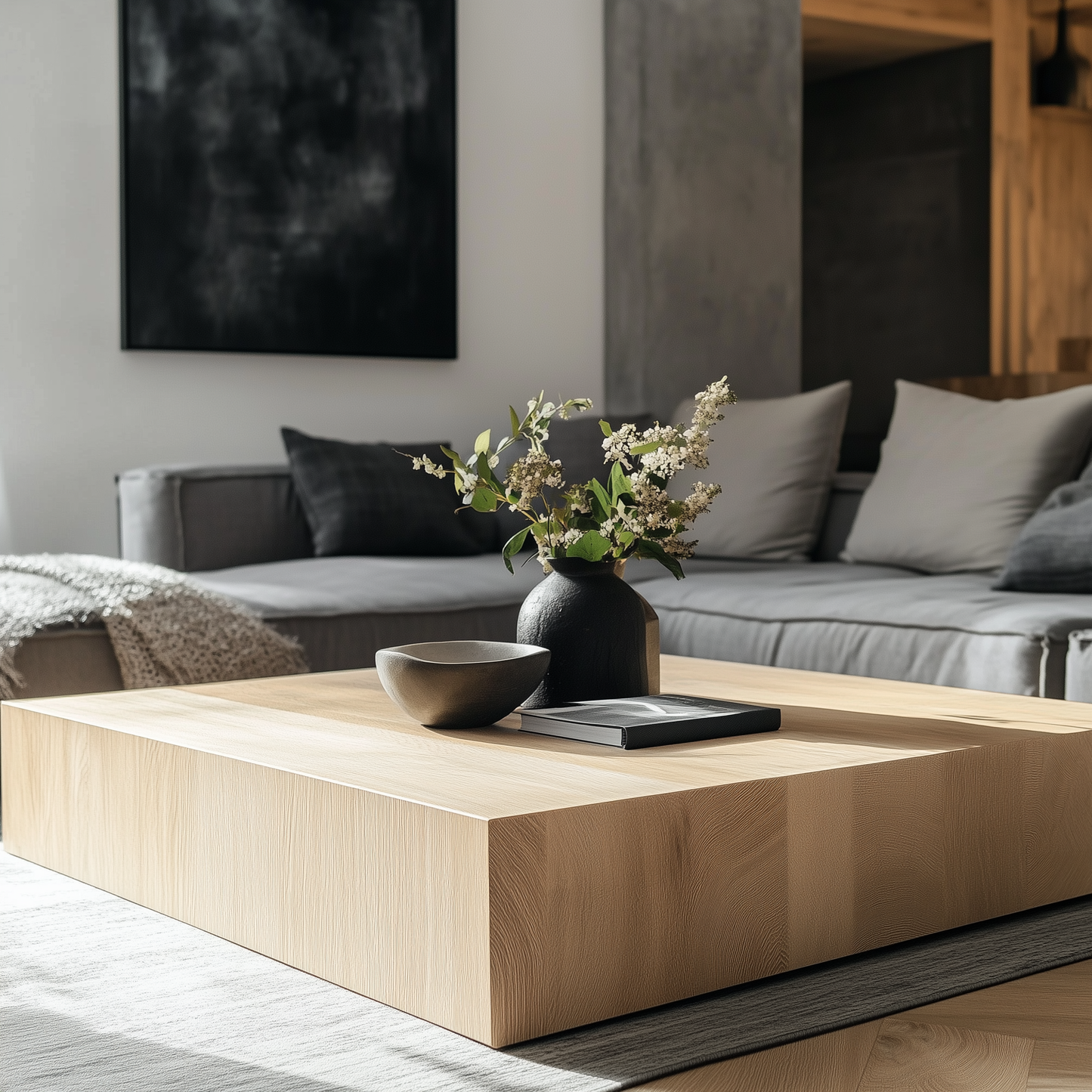 Daisy Square White Oak Coffee Table - Custom Made