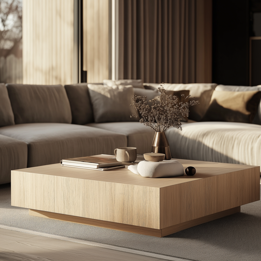 Daisy Square White Oak Coffee Table - Custom Made