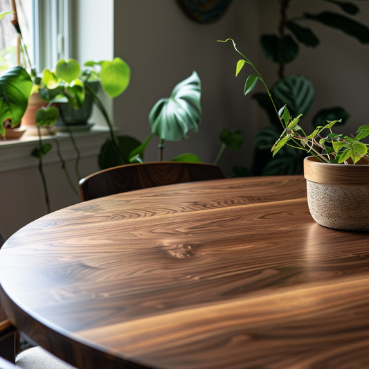 Custom Made Round Black Walnut Table Top