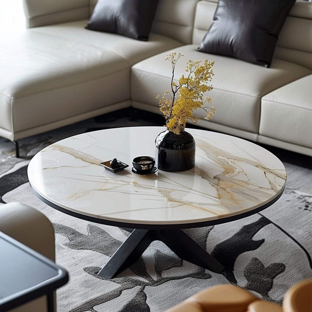 Lily Round Stone Coffee Table - Custom Made