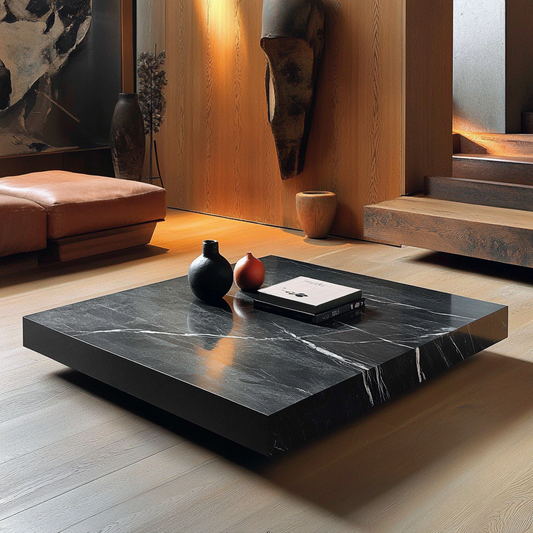 Flora Square Stone Coffee Table - Custom Made