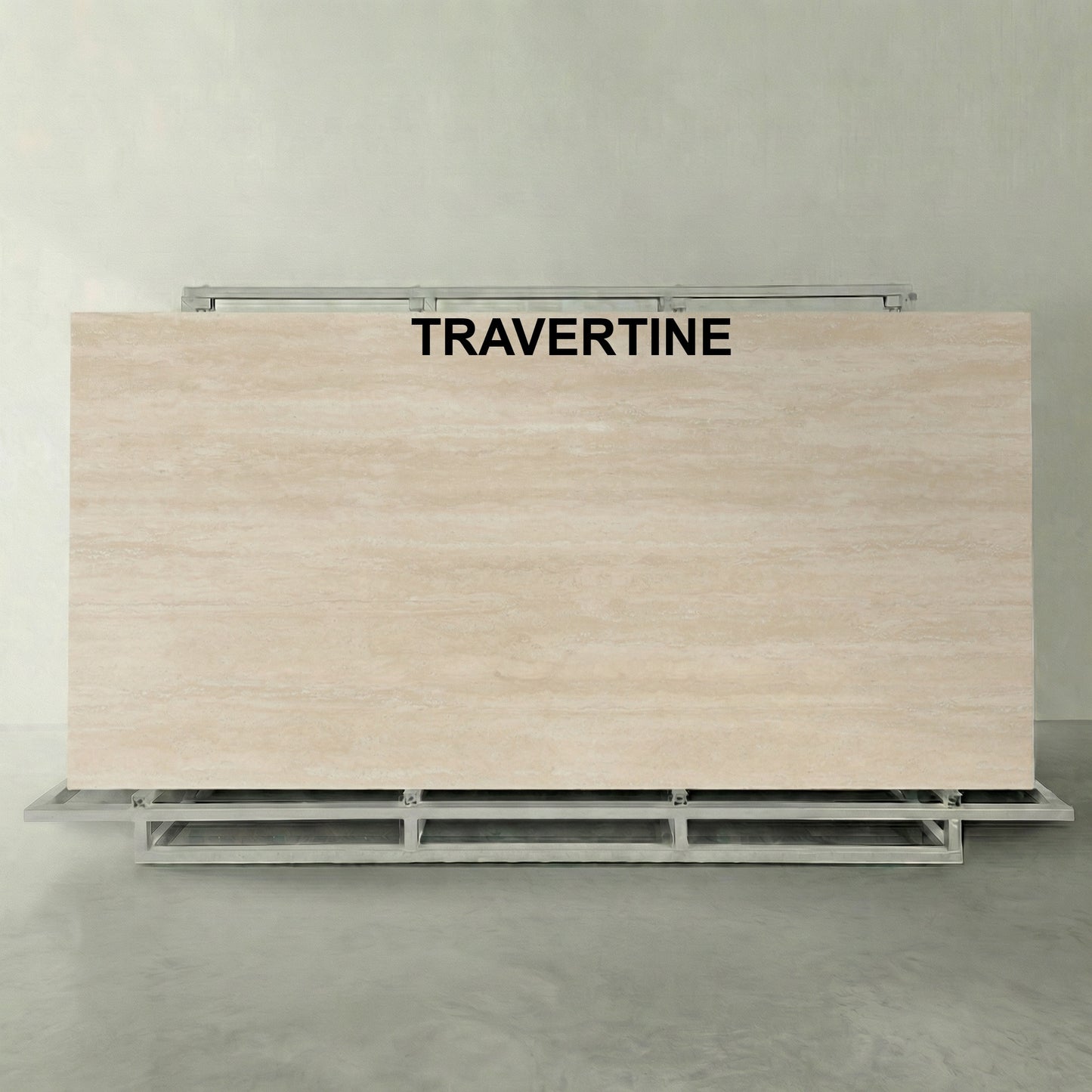 Custom Made Rectangular Stone Dining Table With Solid Wooden Base