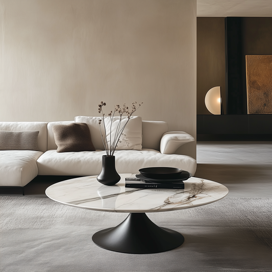 Lotus Round Stone Coffee Table - Custom Made
