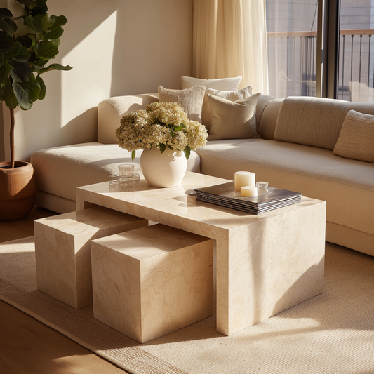 Aster Stone Coffee Table - Custom Made